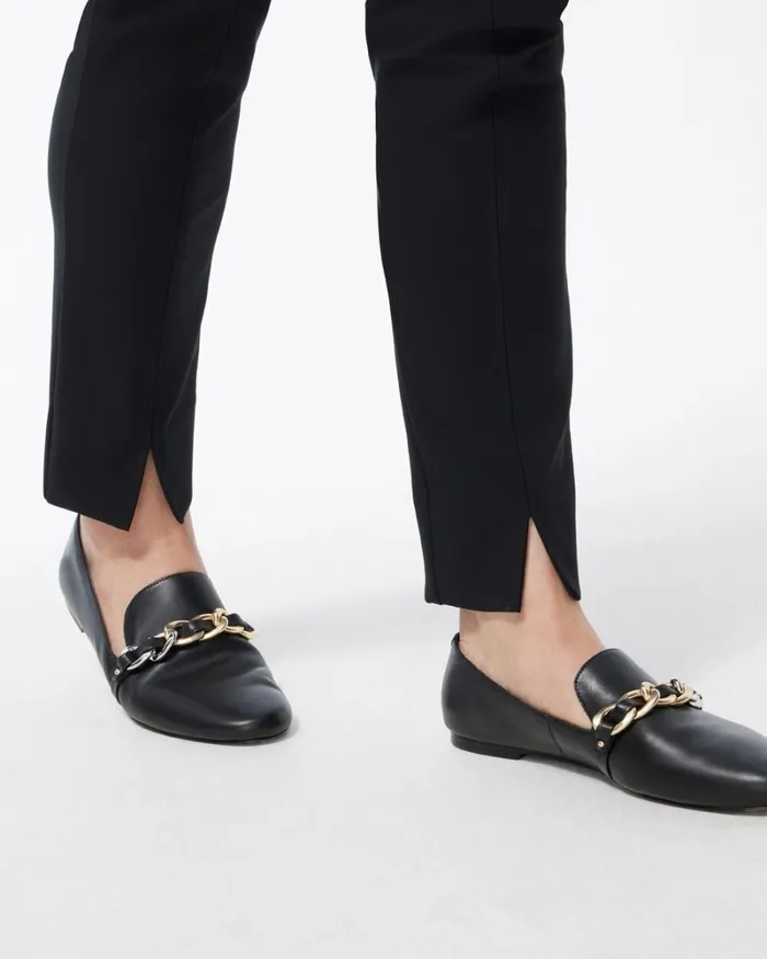 Chico039s Pants BiStretch Front Seam Slit Ankle Pants Black 8211 Clothing