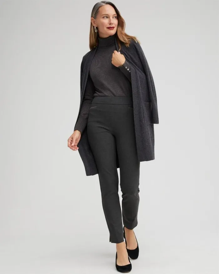 Chico039s Pants Brigitte Beaded Detail Ankle Pants Graphite Heather Gray 8211 Clothing