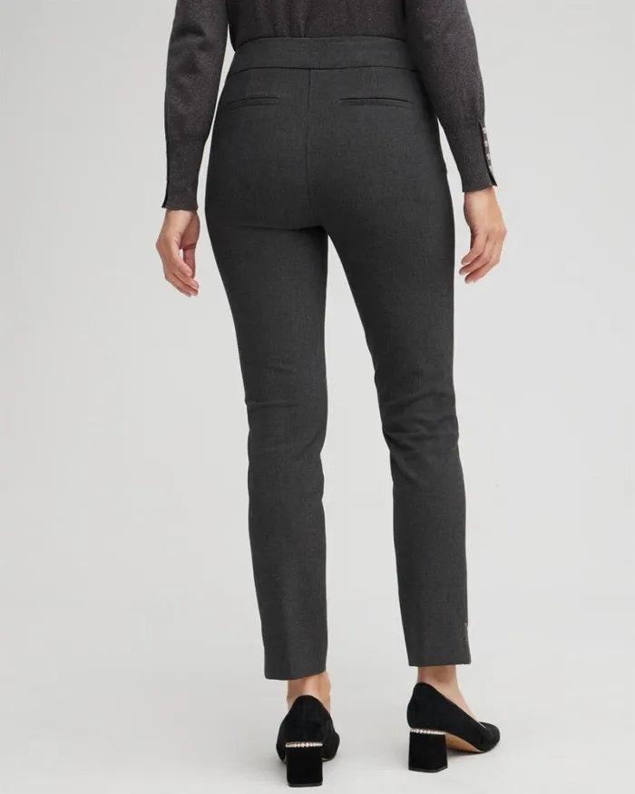 Chico039s Pants Brigitte Beaded Detail Ankle Pants Graphite Heather Gray 8211 Clothing