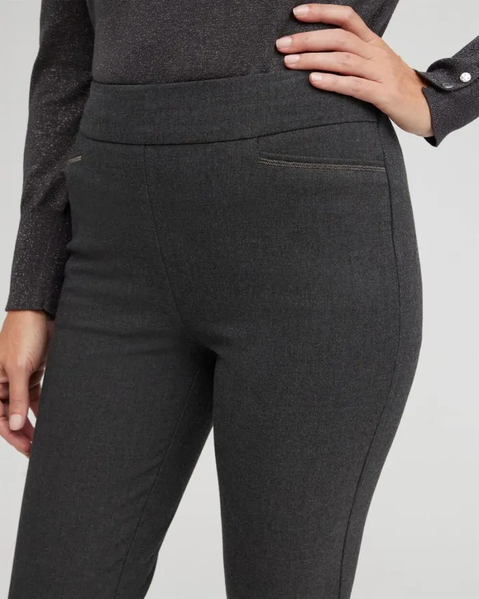 Chico039s Pants Brigitte Beaded Detail Ankle Pants Graphite Heather Gray 8211 Clothing