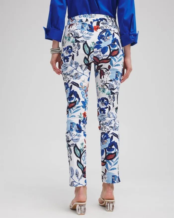 Chico039s Pants Brigitte Cool Floral Ankle Pants Alabasterclassic Navy 8211 Clothing