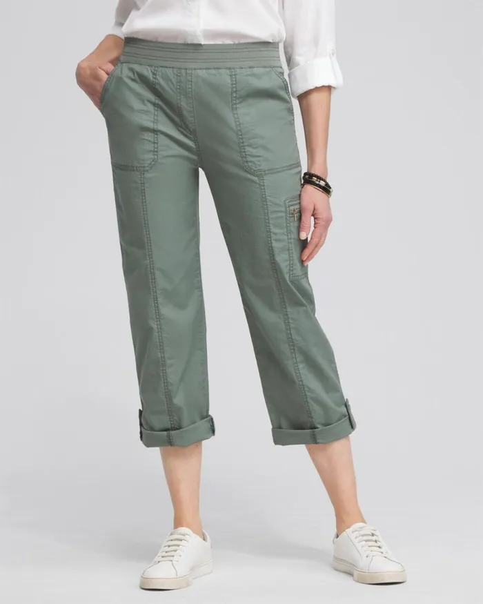 Chico039s Pants Poplin Cropped Pants Mulled Basil 8211 Clothing