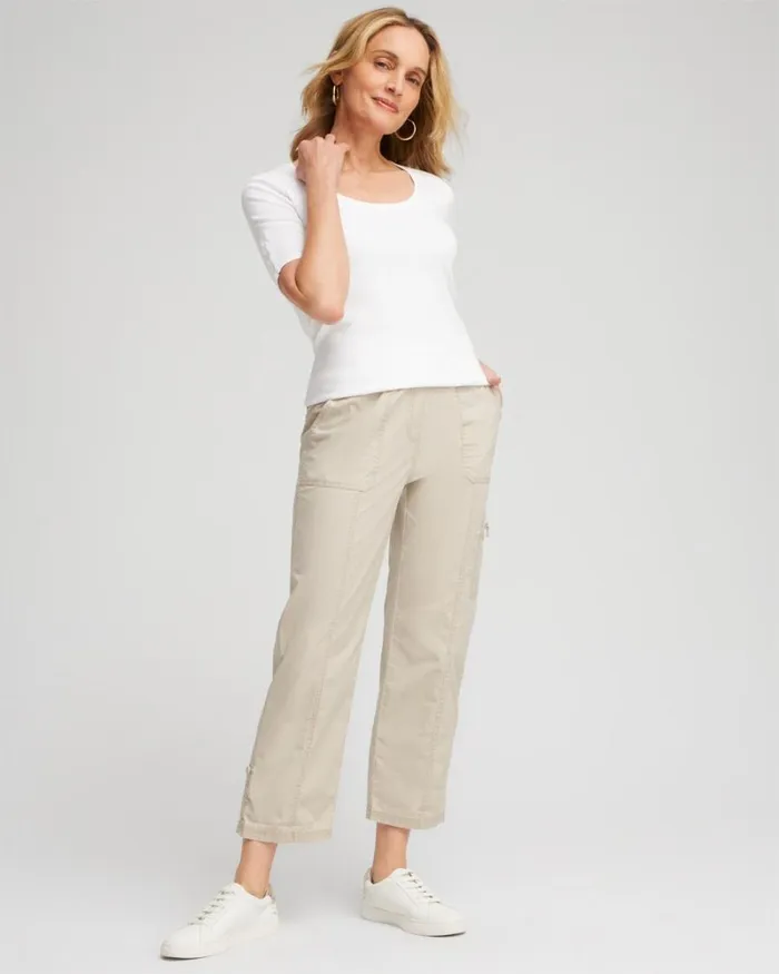 Chico039s Pants Poplin Cropped Pants Mulled Basil 8211 Clothing