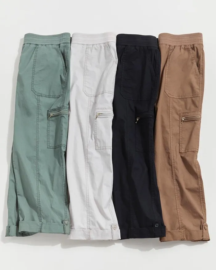 Chico039s Pants Poplin Cropped Pants Mulled Basil 8211 Clothing