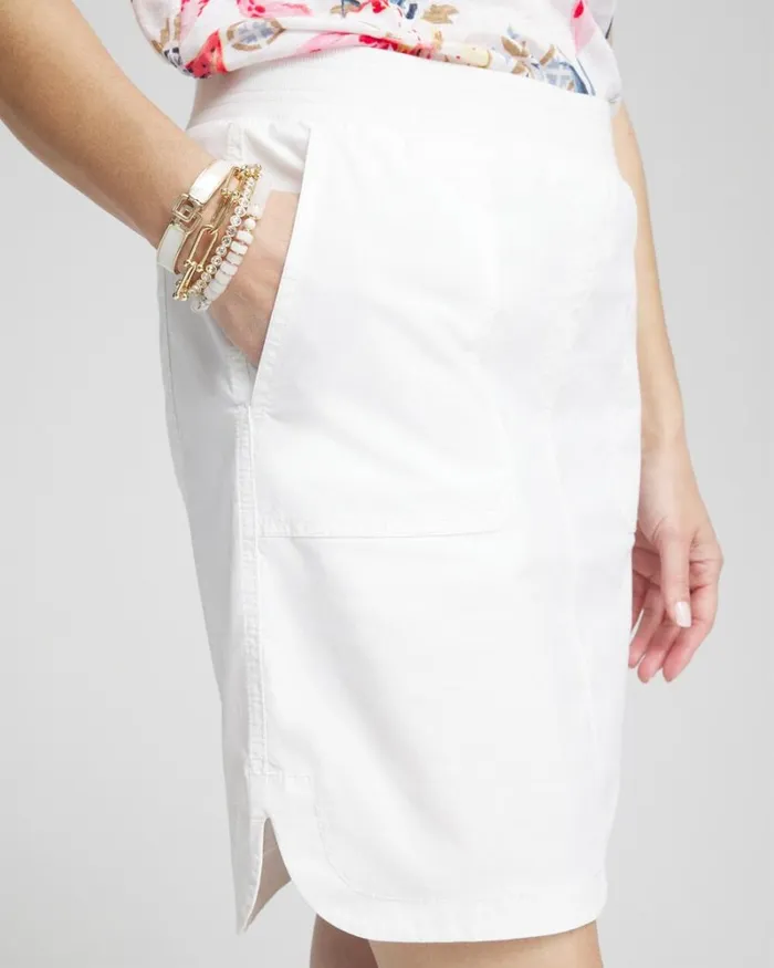 Chico039s Pants Poplin Skort Alabaster 8211 Clothing
