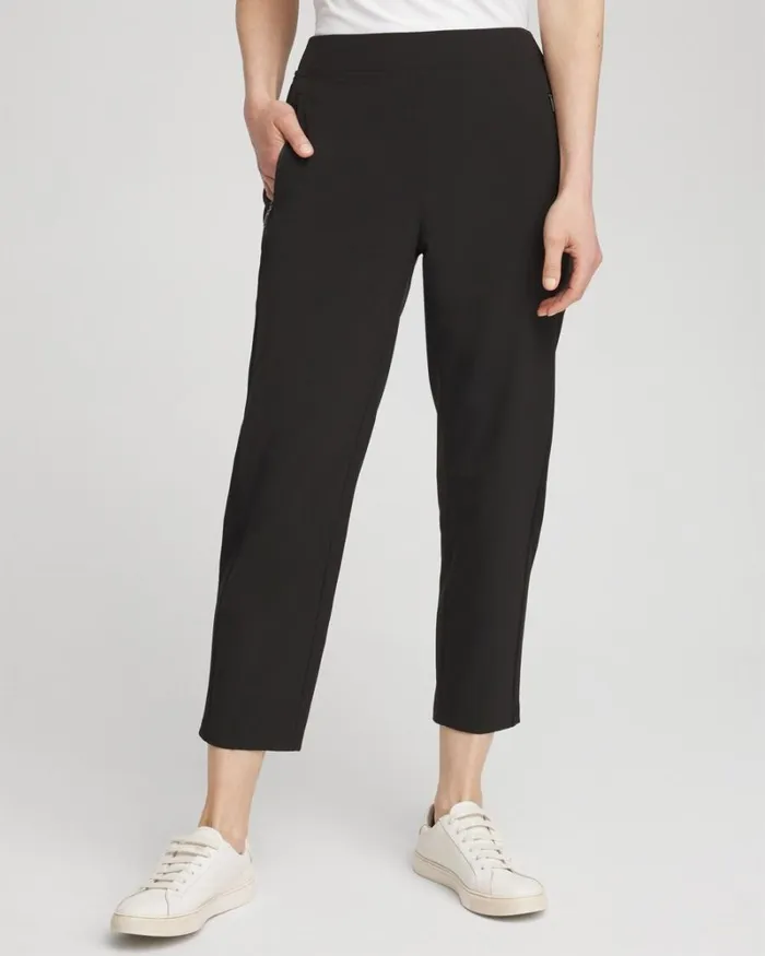 Chico039s Pants Zenergy UPF Neema Rib Mix Crops Black 8211 Clothing