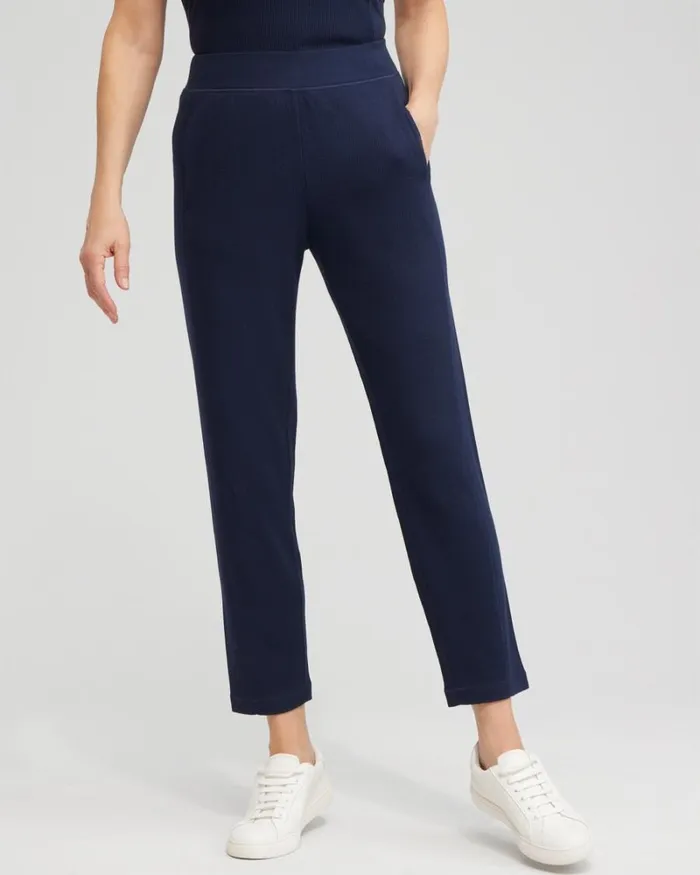 Chico039s Pants Zenergy Waffle Knit Pants Classic Navy 8211 Clothing