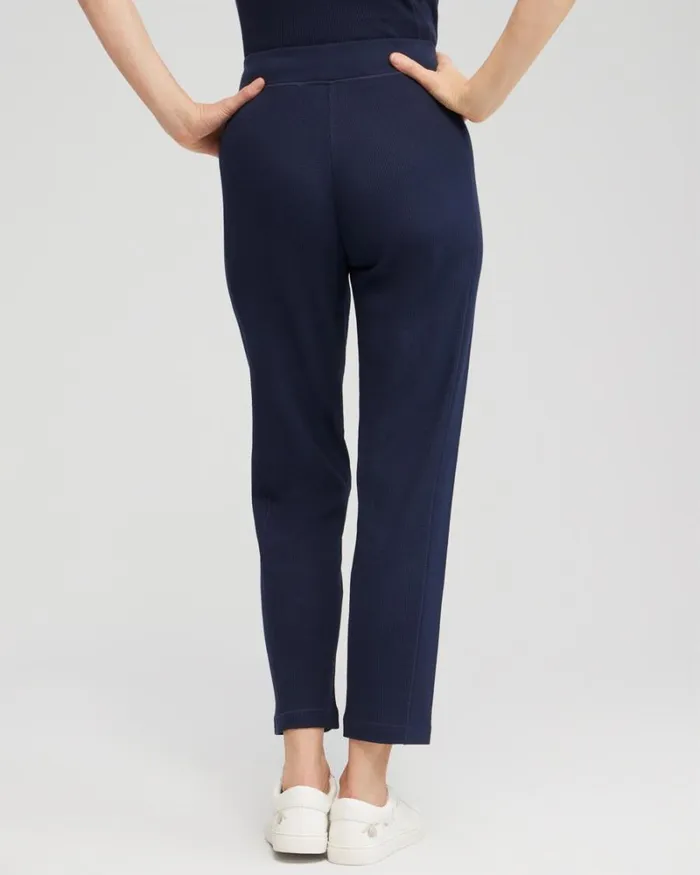 Chico039s Pants Zenergy Waffle Knit Pants Classic Navy 8211 Clothing