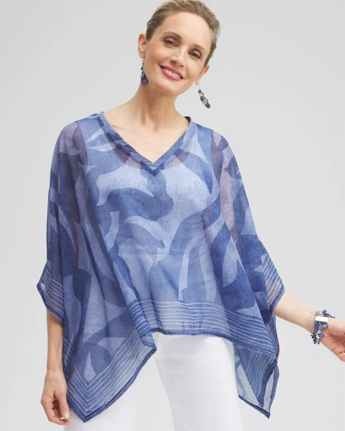 Chico039s Ponchos and Ruanas Chiffon Cool Abstract Poncho Classic Navy 8211 Shoes and Accessories Chico039s Ponchos and Ruanas Chiffon Cool Abstract Poncho Classic Navy 8211 Shoes and Accessories