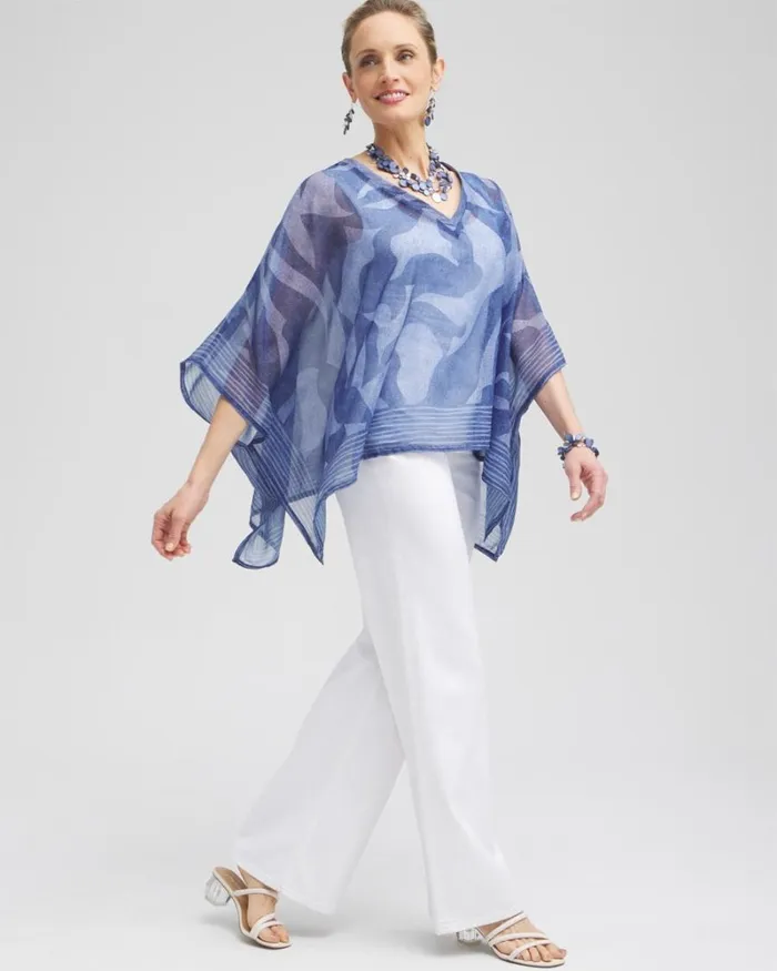 Chico039s Ponchos and Ruanas Chiffon Cool Abstract Poncho Classic Navy 8211 Shoes and Accessories Chico039s Ponchos and Ruanas Chiffon Cool Abstract Poncho Classic Navy 8211 Shoes and Accessories