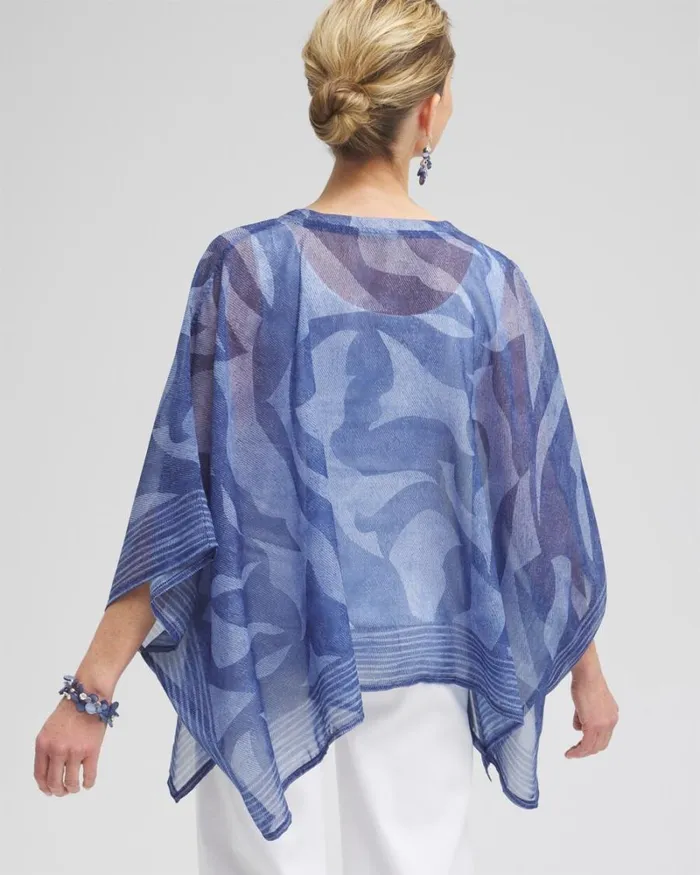 Chico039s Ponchos and Ruanas Chiffon Cool Abstract Poncho Classic Navy 8211 Shoes and Accessories Chico039s Ponchos and Ruanas Chiffon Cool Abstract Poncho Classic Navy 8211 Shoes and Accessories