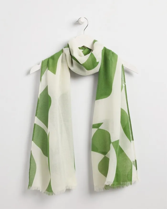 Chico039s Scarves Modern Print Oblong Scarf Green 8211 Shoes and Accessories