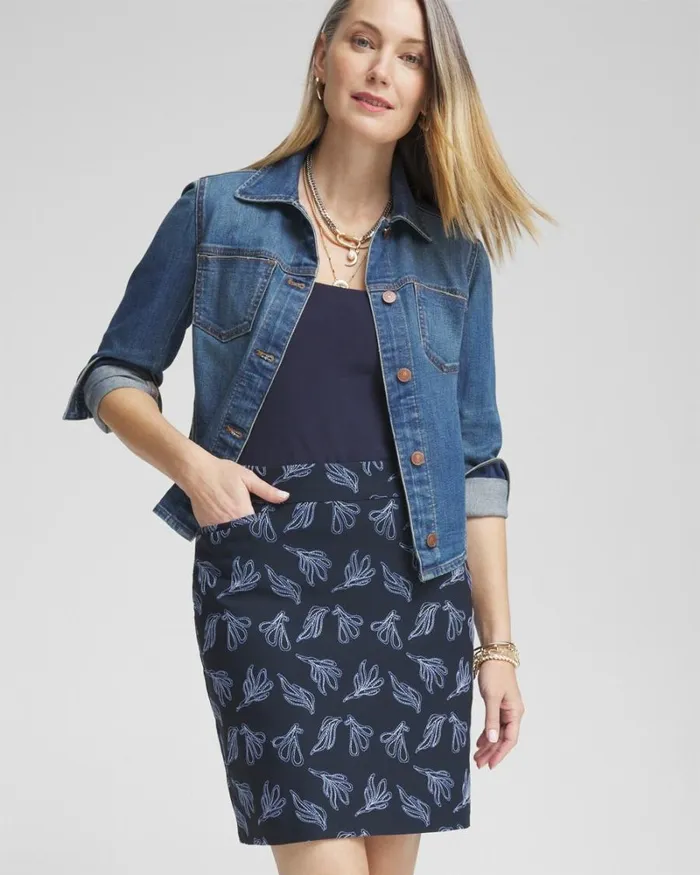 Chico039s Shorts Brigitte PullOn Embroidered Leaves Skort Navy 8211 Clothing Chico039s Shorts Brigitte PullOn Embroidered Leaves Skort Navy 8211 Clothing