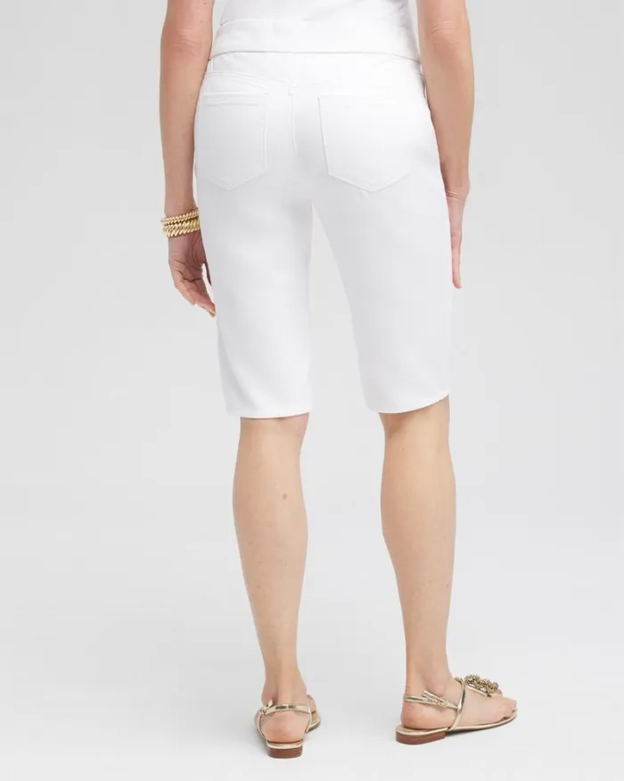Chico039s Shorts NoStain PullOn Denim Shorts Alabaster 8211 Clothing