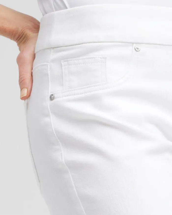 Chico039s Shorts NoStain PullOn Denim Shorts Alabaster 8211 Clothing