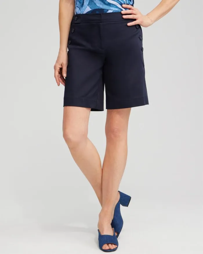 Chico039s Shorts Sailor Button Shorts Classic Navy 8211 Clothing
