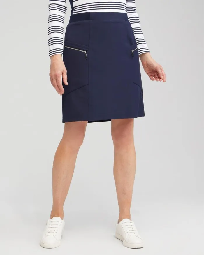 Chico039s Skirts Zenergy UPF Neema RibMix Skort Black 8211 Clothing