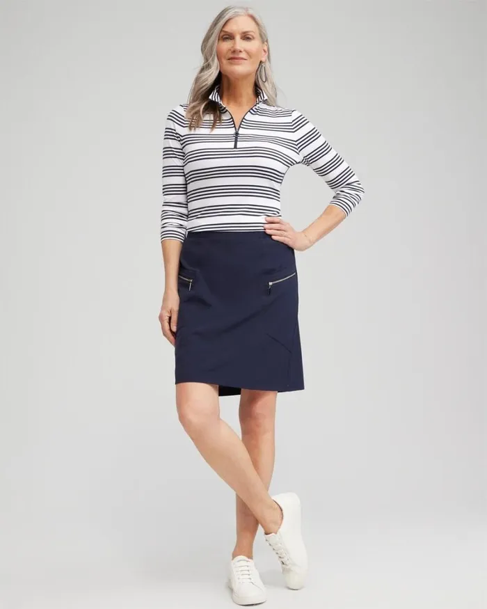 Chico039s Skirts Zenergy UPF Neema RibMix Skort Black 8211 Clothing