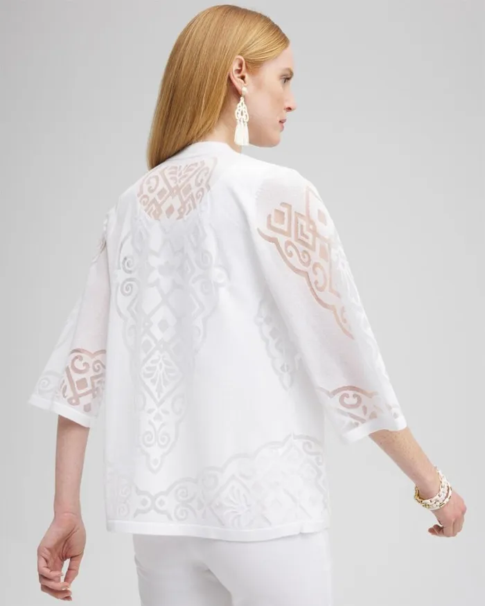 Chico039s Sweaters Burnout Cardigan Alabaster 8211 Clothing