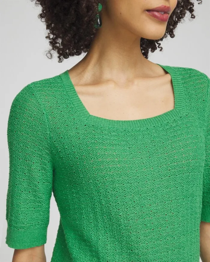 Chico039s Sweaters Linen Blend Square Neck Pullover Grassy Green 8211 Clothing Chico039s Sweaters Linen Blend Square Neck Pullover Grassy Green 8211 Clothing