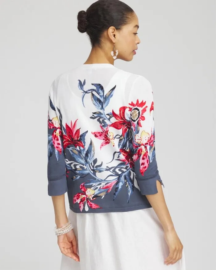 Chico039s Sweaters Summer Romance Floral Short Cardigan Soft Slate 8211 Clothing Chico039s Sweaters Summer Romance Floral Short Cardigan Soft Slate 8211 Clothing