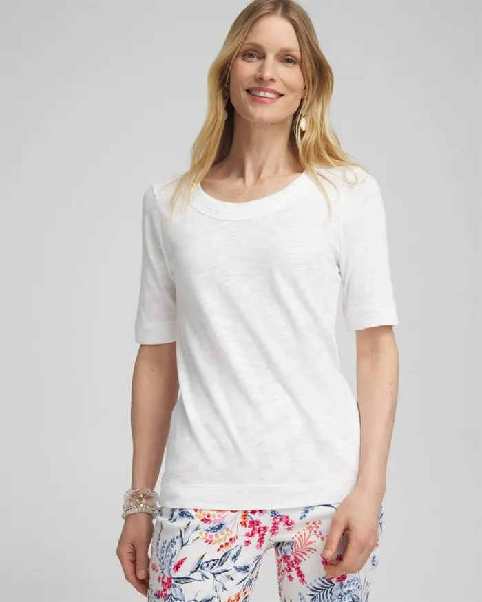 Chico039s Tees Scoop Neck Tee Alabaster 8211 Clothing