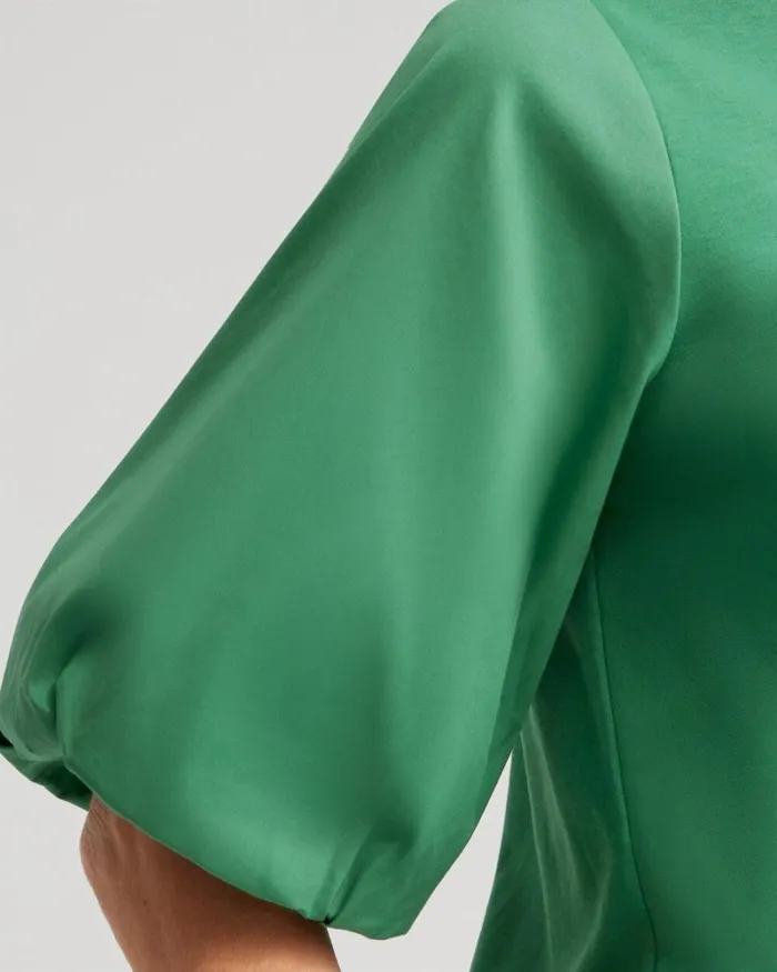 Chico039s Tops Bubble Hem Top Twisted Ivy 8211 Clothing