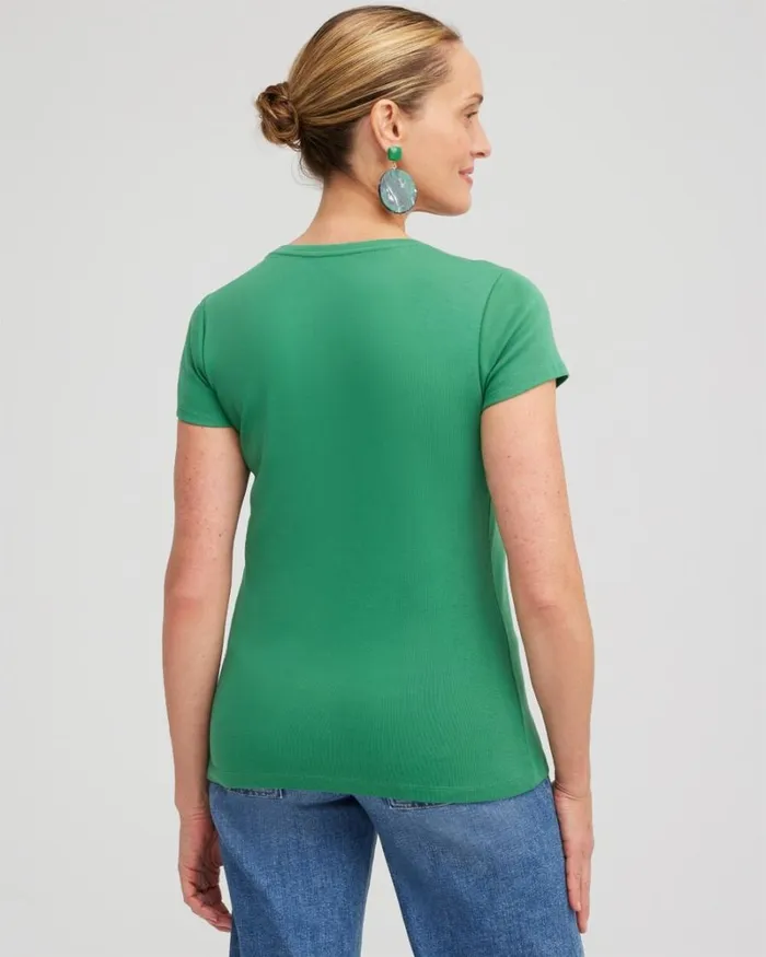 Chico039s Tops Cap Sleeve Tee Black 8211 Clothing