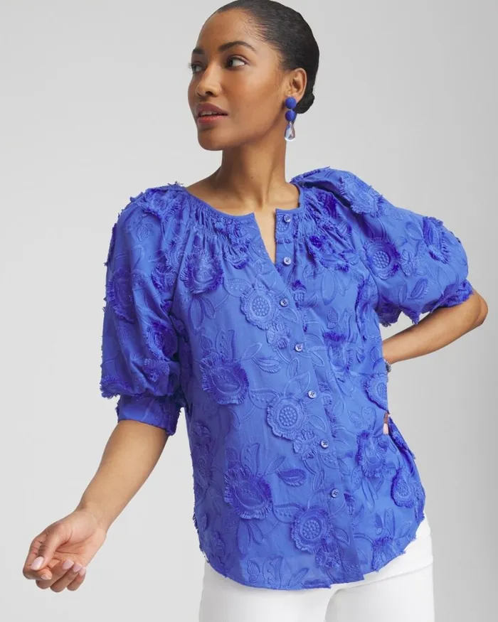 Chico039s Tops Embellished Top Purple Nightshade 8211 Clothing