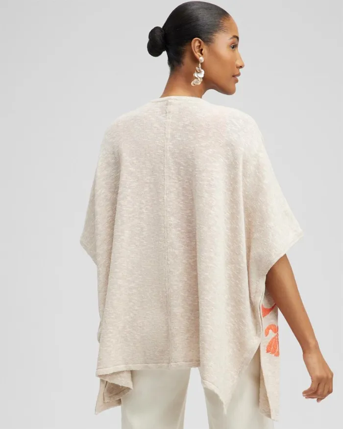 Chico039s Tops Embroidered Knit Ruana Neutral 8211 Clothing