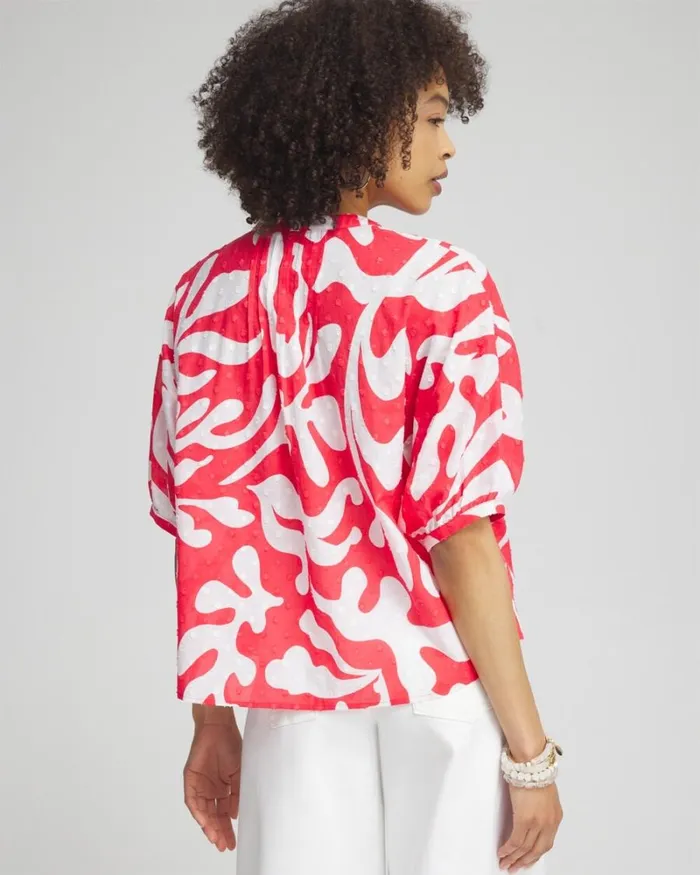 Chico039s Tops Island Reef Dolman Sleeve Shirt Watermelon Punch 8211 Clothing