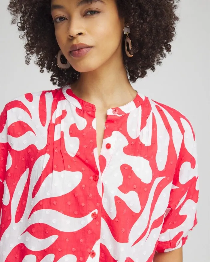 Chico039s Tops Island Reef Dolman Sleeve Shirt Watermelon Punch 8211 Clothing