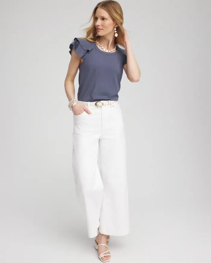 Chico039s Tops Layered Cap Sleeve Tee Alabaster 8211 Clothing