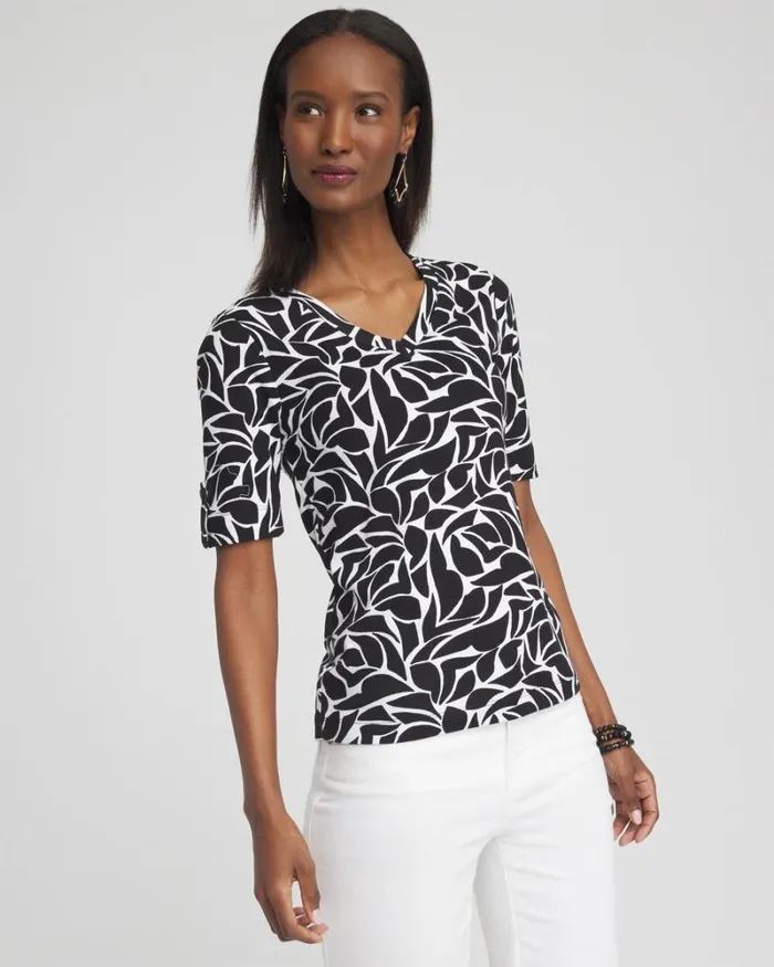 Chico039s Tops Modern Everyday Vneck Tee Black 8211 Clothing