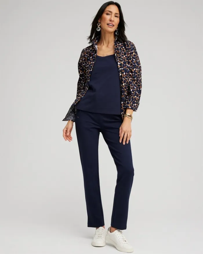 Chico039s Tops No Iron 34 Sleeve Mosaic Print Shirt Classic Navy 8211 Clothing Chico039s Tops No Iron 34 Sleeve Mosaic Print Shirt Classic Navy 8211 Clothing