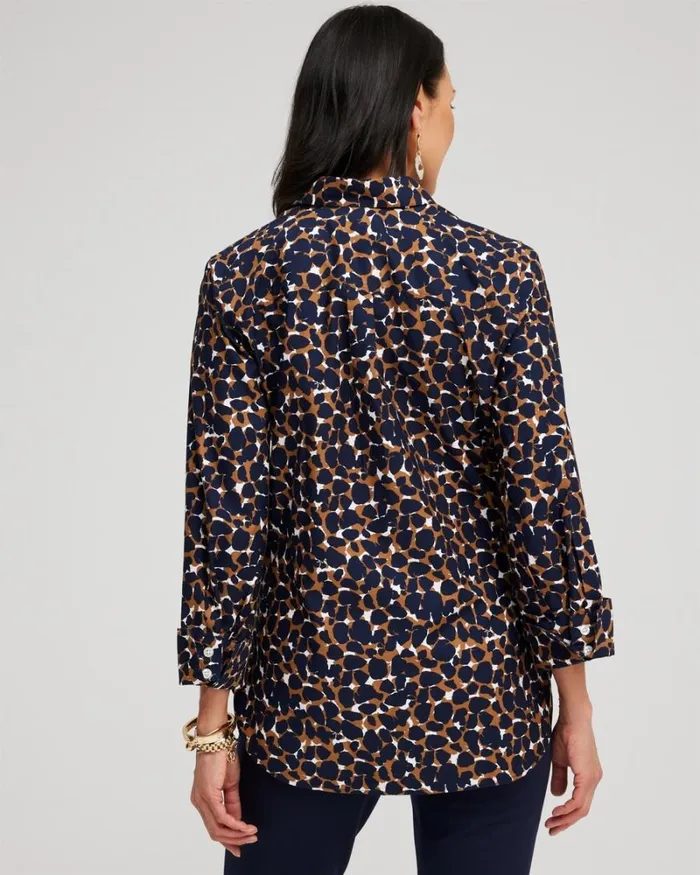 Chico039s Tops No Iron 34 Sleeve Mosaic Print Shirt Classic Navy 8211 Clothing Chico039s Tops No Iron 34 Sleeve Mosaic Print Shirt Classic Navy 8211 Clothing