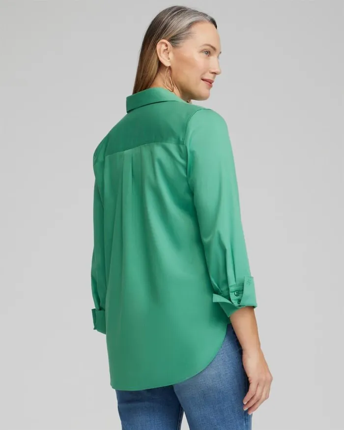 Chico039s Tops No Iron 34 Sleeve Shirt Twisted Ivy 8211 Clothing