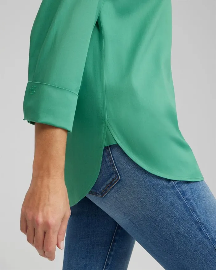 Chico039s Tops No Iron 34 Sleeve Shirt Twisted Ivy 8211 Clothing