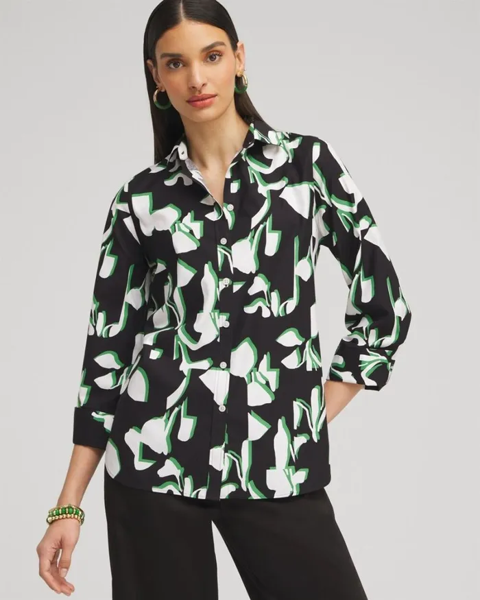 Chico039s Tops No Iron Stretch Floral 34 Sleeve Shirt Verdant Green 8211 Clothing Chico039s Tops No Iron Stretch Floral 34 Sleeve Shirt Verdant Green 8211 Clothing