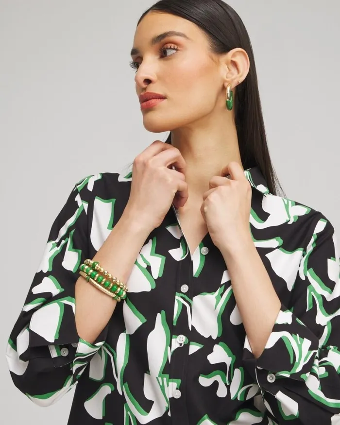 Chico039s Tops No Iron Stretch Floral 34 Sleeve Shirt Verdant Green 8211 Clothing Chico039s Tops No Iron Stretch Floral 34 Sleeve Shirt Verdant Green 8211 Clothing