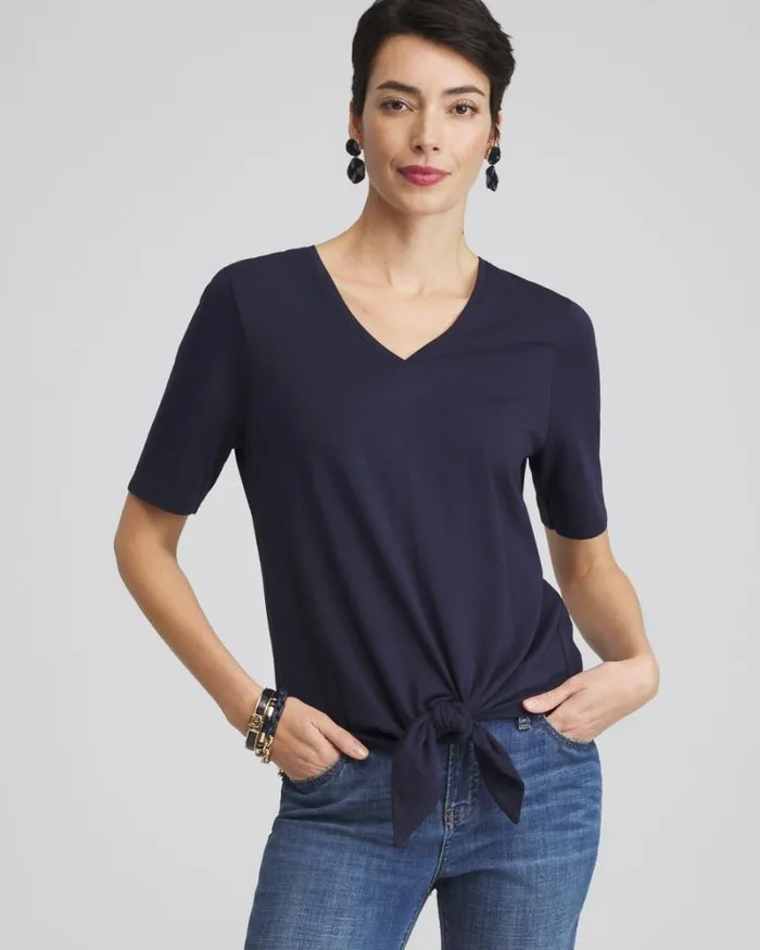 Chico039s Tops TieFront Top Magenta Rose 8211 Clothing