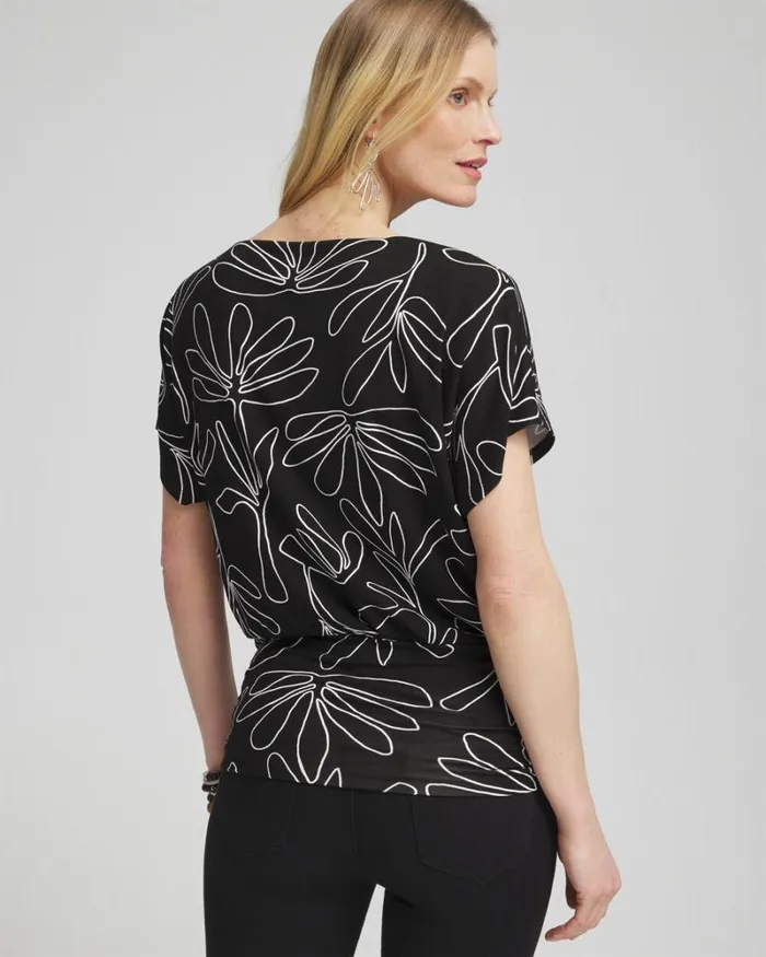 Chico039s Tops Touch Of Cool Abstract Ruched Banded Hem Top Black 8211 Clothing Chico039s Tops Touch Of Cool Abstract Ruched Banded Hem Top Black 8211 Clothing