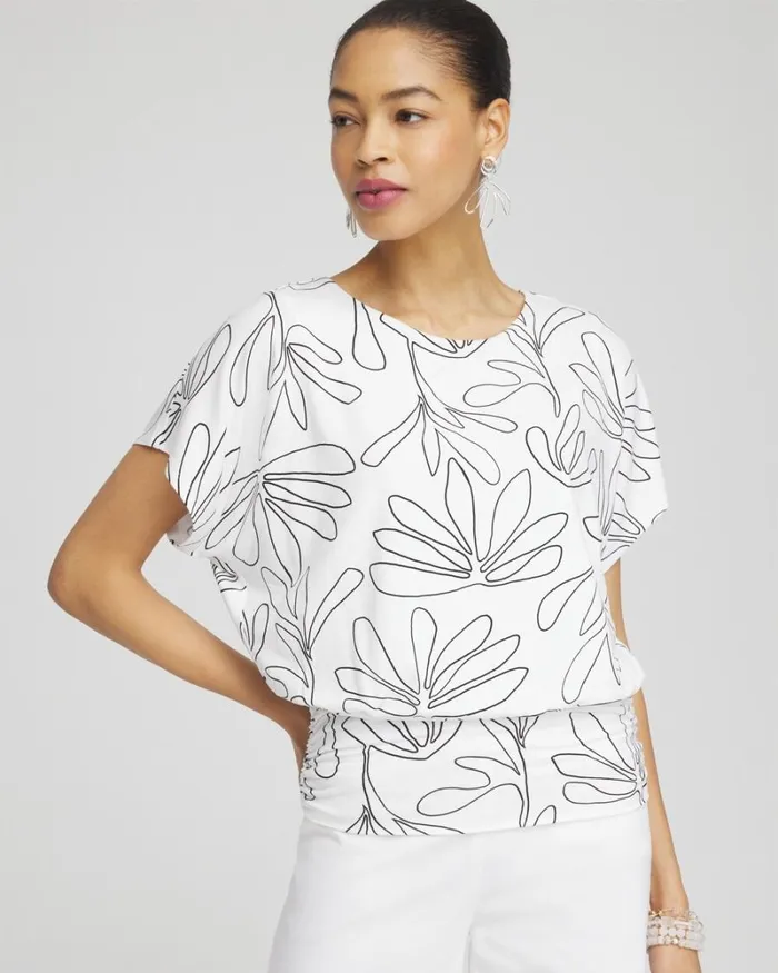 Chico039s Tops Touch Of Cool Floral Ruched Banded Hem Top Alabaster 8211 Clothing Chico039s Tops Touch Of Cool Floral Ruched Banded Hem Top Alabaster 8211 Clothing