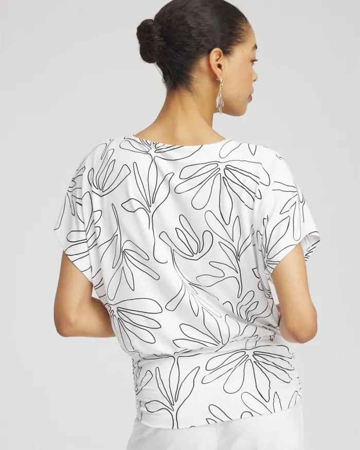 Chico039s Tops Touch Of Cool Floral Ruched Banded Hem Top Alabaster 8211 Clothing Chico039s Tops Touch Of Cool Floral Ruched Banded Hem Top Alabaster 8211 Clothing