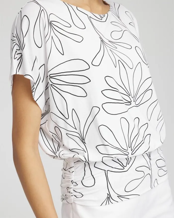 Chico039s Tops Touch Of Cool Floral Ruched Banded Hem Top Alabaster 8211 Clothing Chico039s Tops Touch Of Cool Floral Ruched Banded Hem Top Alabaster 8211 Clothing