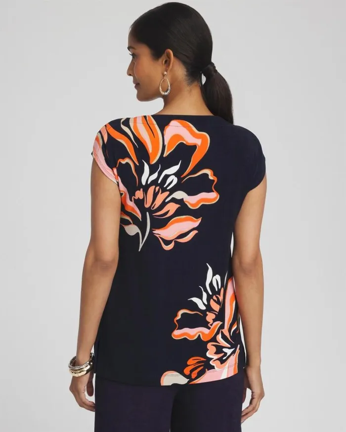 Chico039s Tops Travelers Placed Floral Tunic Travelers India Ink 8211 Clothing Chico039s Tops Travelers Placed Floral Tunic Travelers India Ink 8211 Clothing