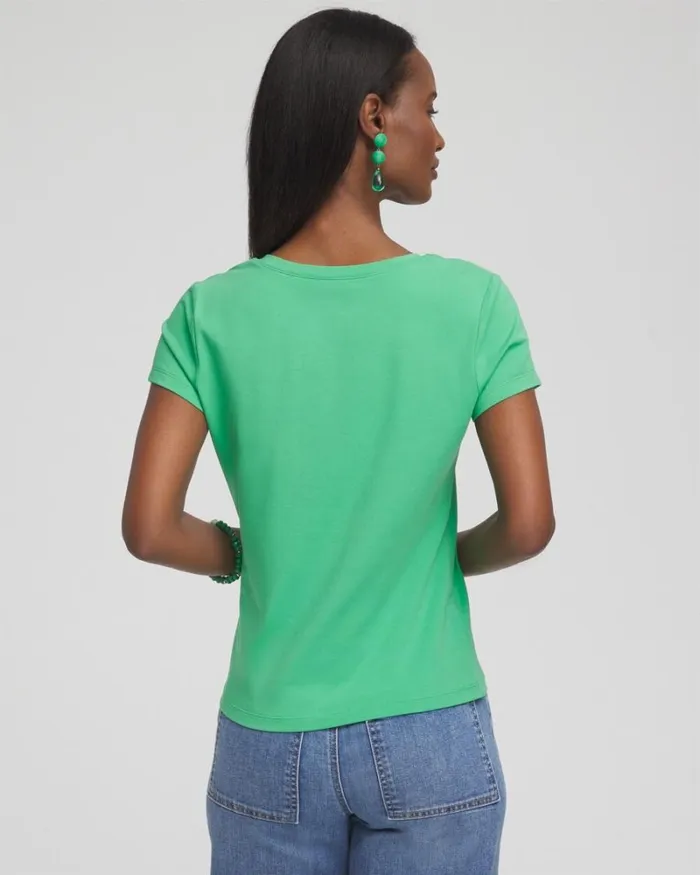 Chico039s Tops Vneck Perfect Tee Watermelon Punch 8211 Clothing