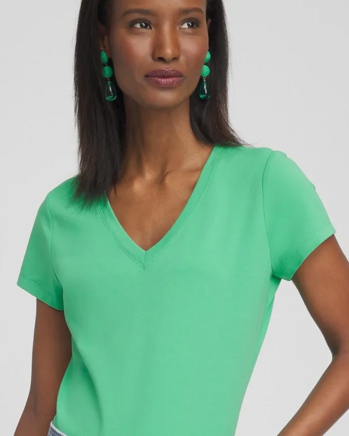Chico039s Tops Vneck Perfect Tee Watermelon Punch 8211 Clothing