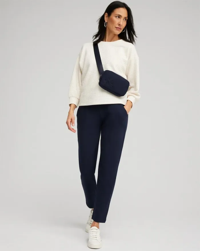 Chico039s Tops Zenergy Jacquard Knit Pullover English Cream 8211 Clothing
