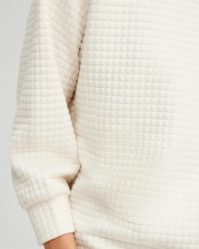 Chico039s Tops Zenergy Jacquard Knit Pullover English Cream 8211 Clothing